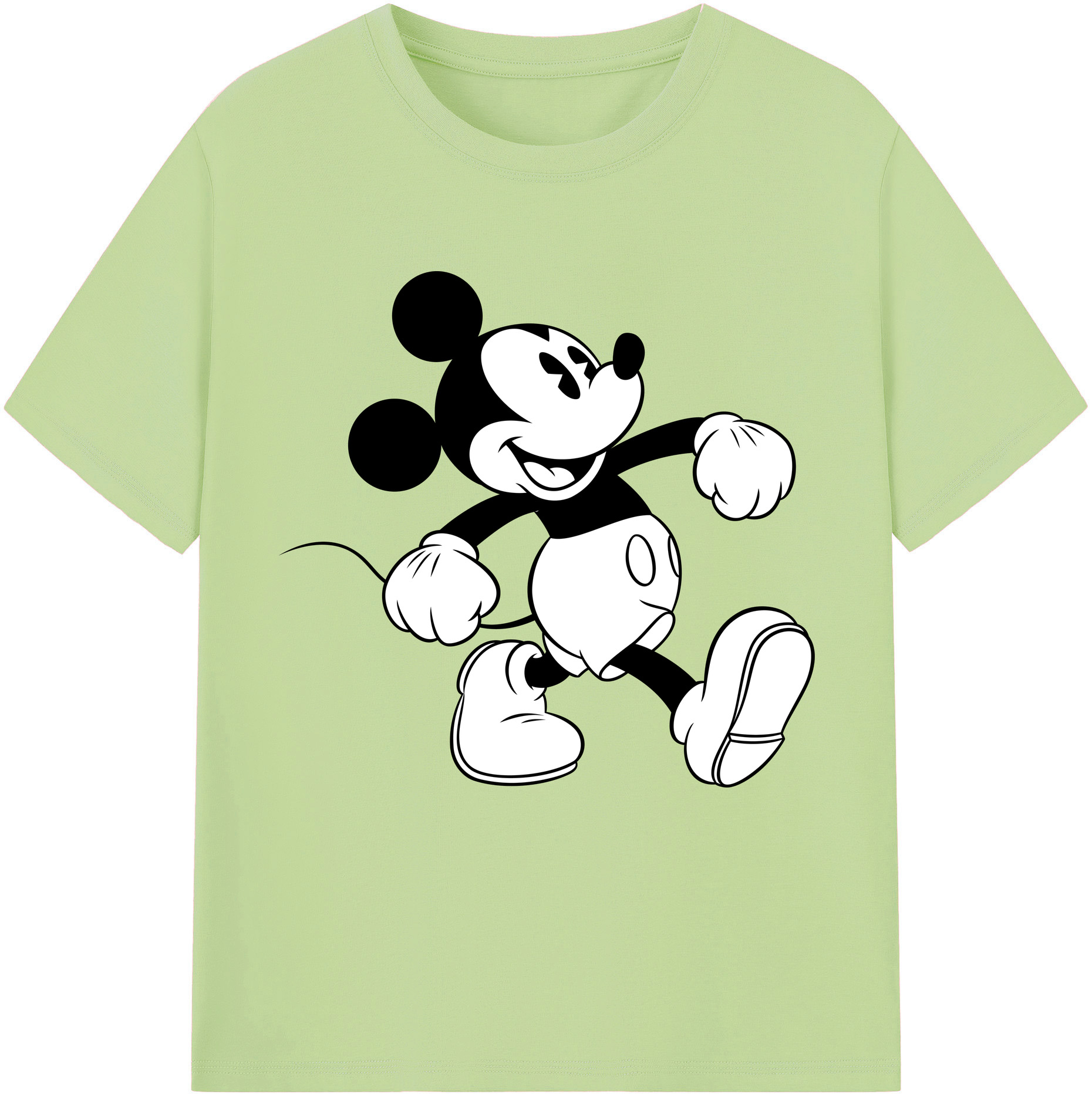 （画像用） ミッキーマウス Mickey Mouse 綿100％半袖Tシャツ（フロントプリント）